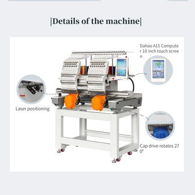 2 Two Head Computer Embroidery Machines Multi Needle Mini industrial